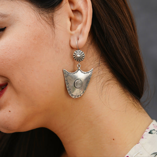 Meera Fine Kalamkari Sheet Quirky Hook Earrings