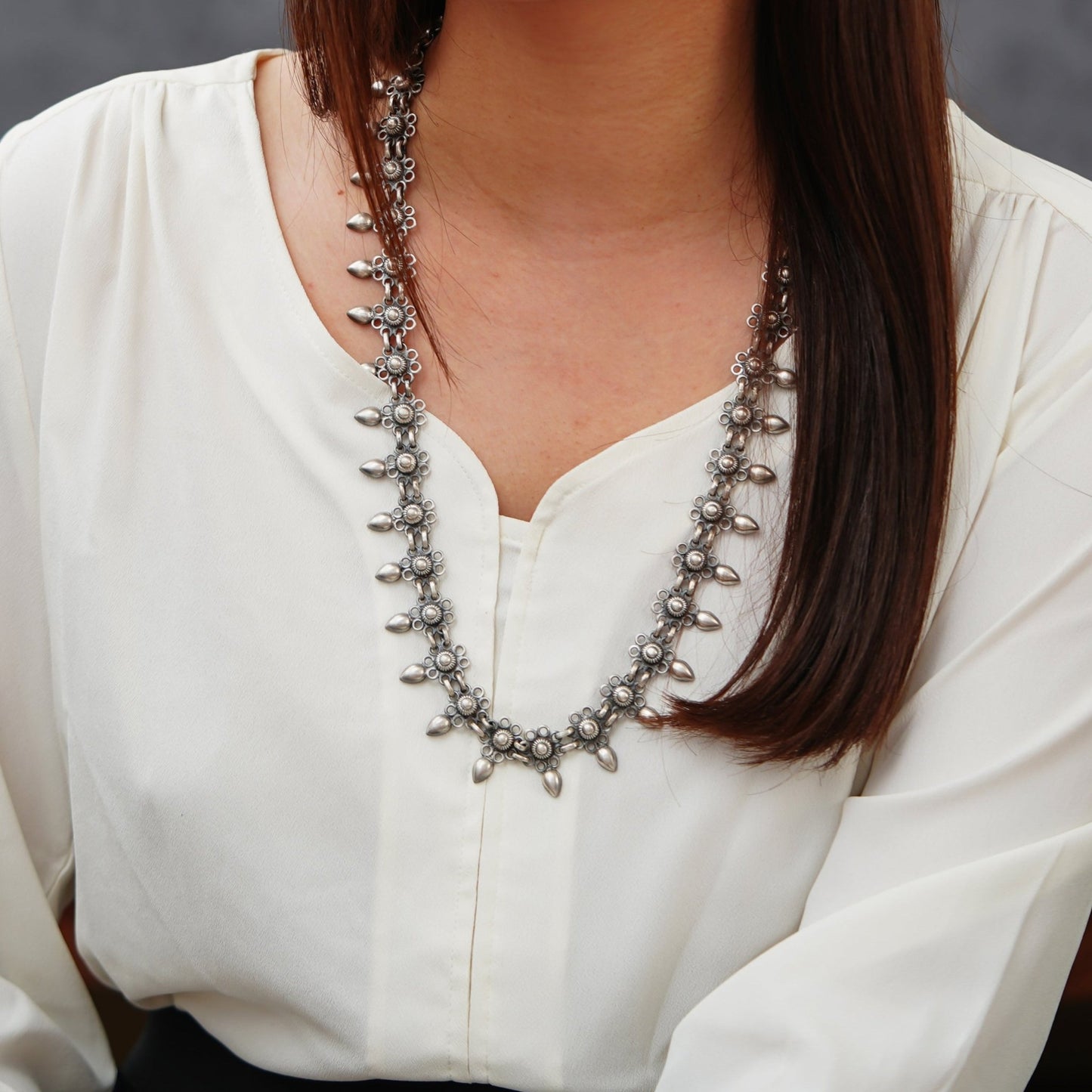 Amulya Kadi and Daal Embossed versatile Evergreen Necklace - ShailPiya