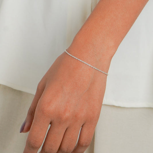 Aurum 925 Silver Chain Bracelet - ShailPiya