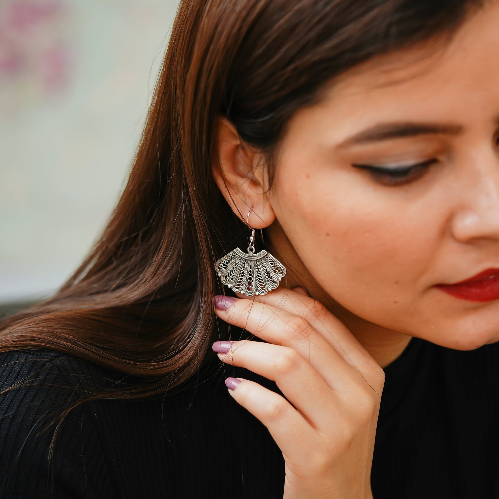 Butterfly Wings Rawa Jaali Earrings - ShailPiya
