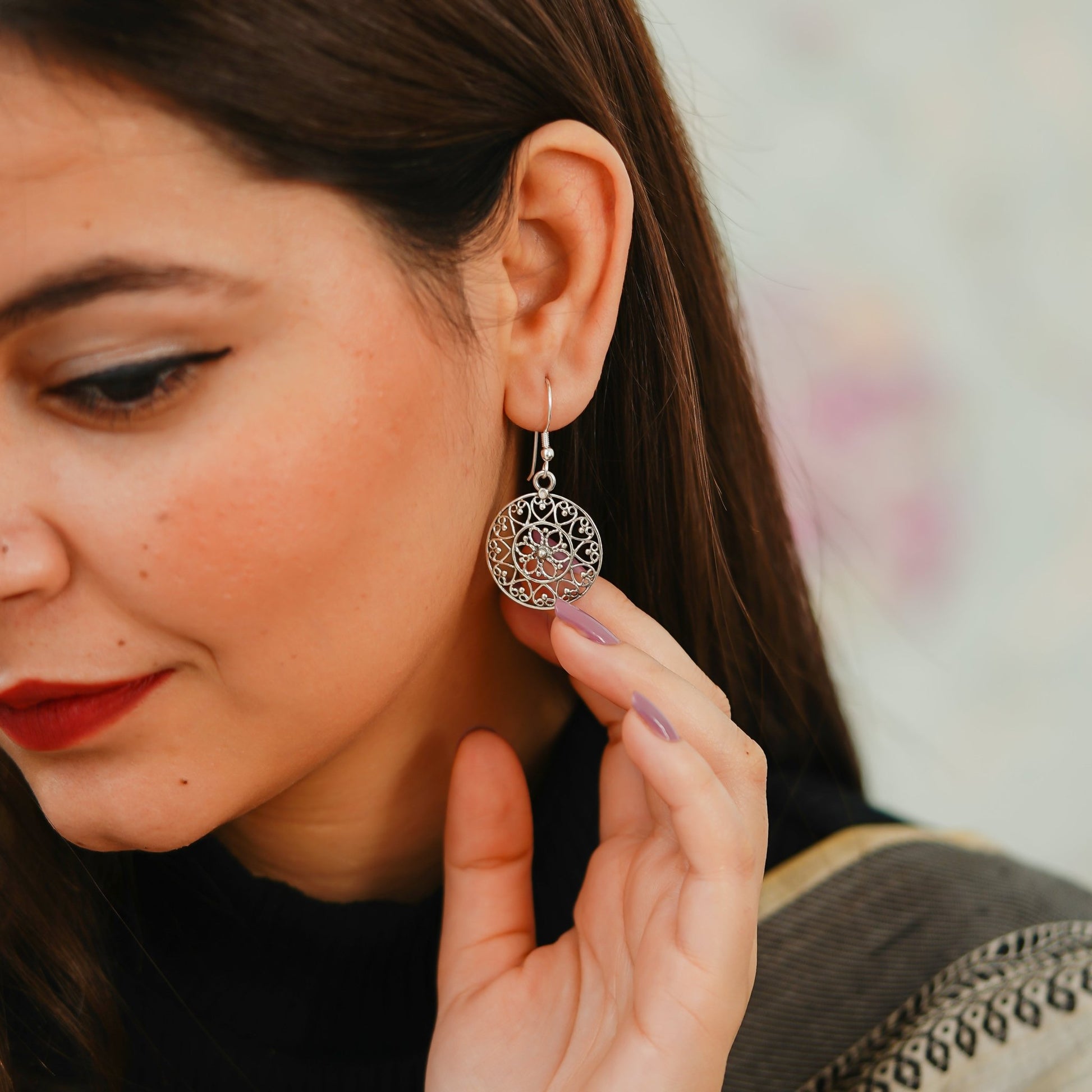 Incarnate Flower Jali Earrings - ShailPiya