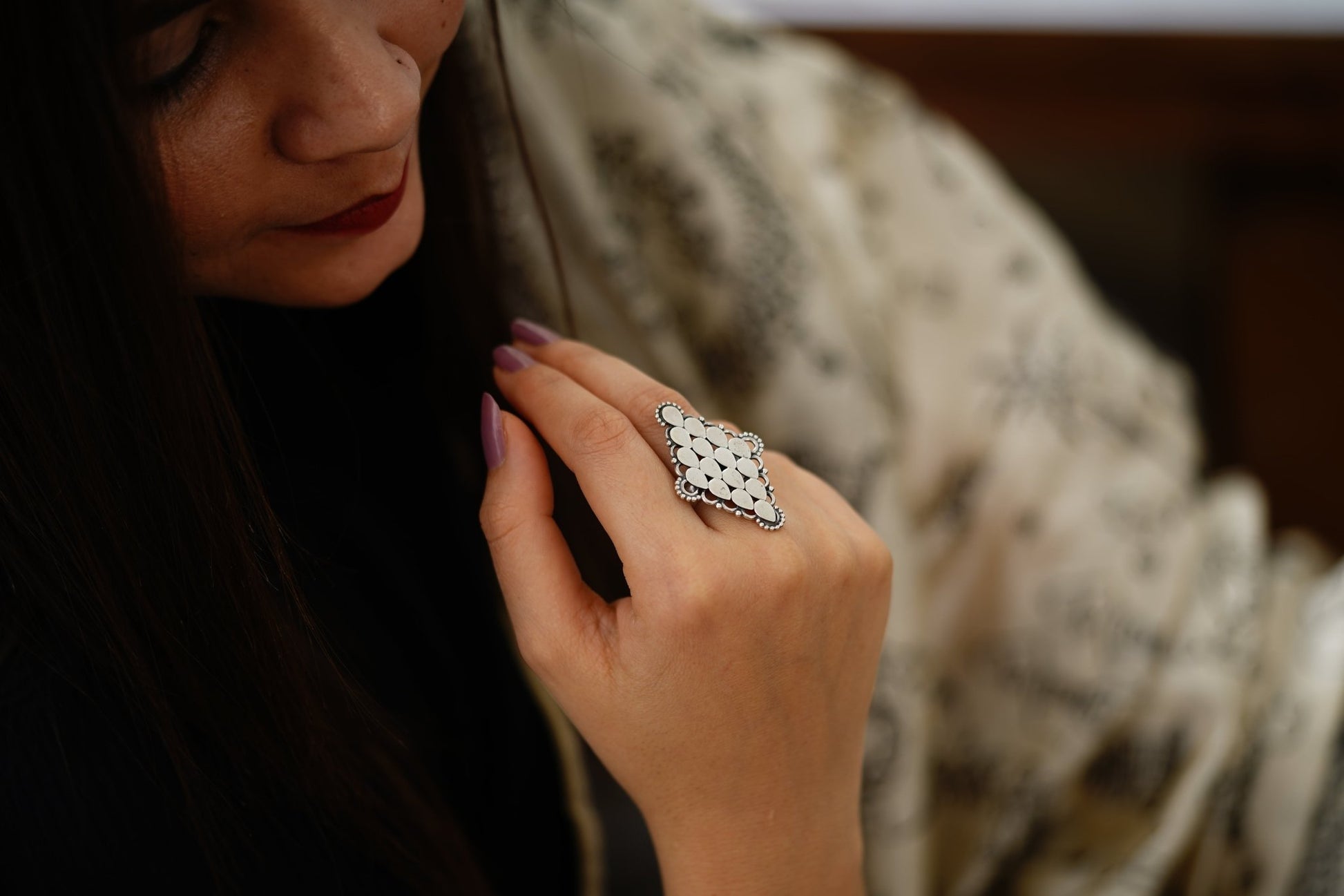 Moha Embossed Kadi Rawa Evergreen Ring - ShailPiya