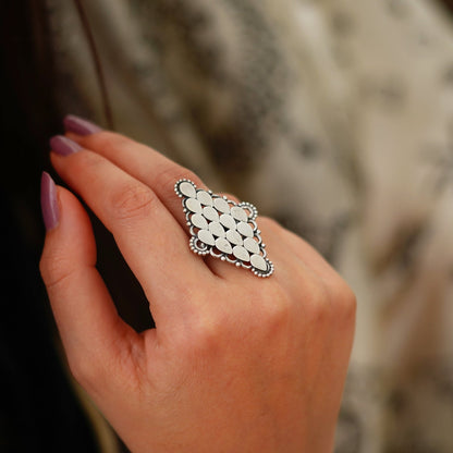 Moha Embossed Kadi Rawa Evergreen Ring - ShailPiya