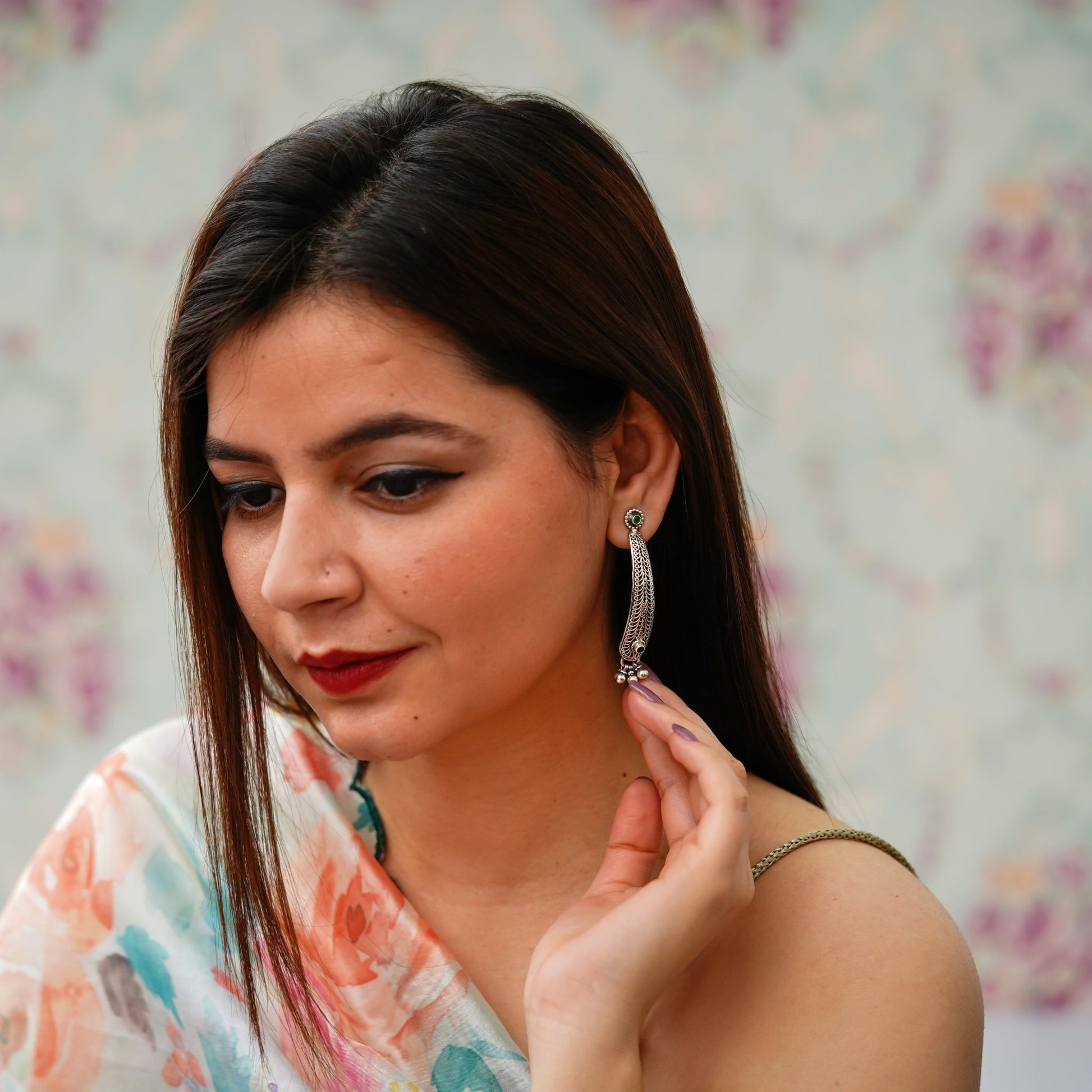 Moha Wire Play Sheet Curved Earrings - ShailPiya