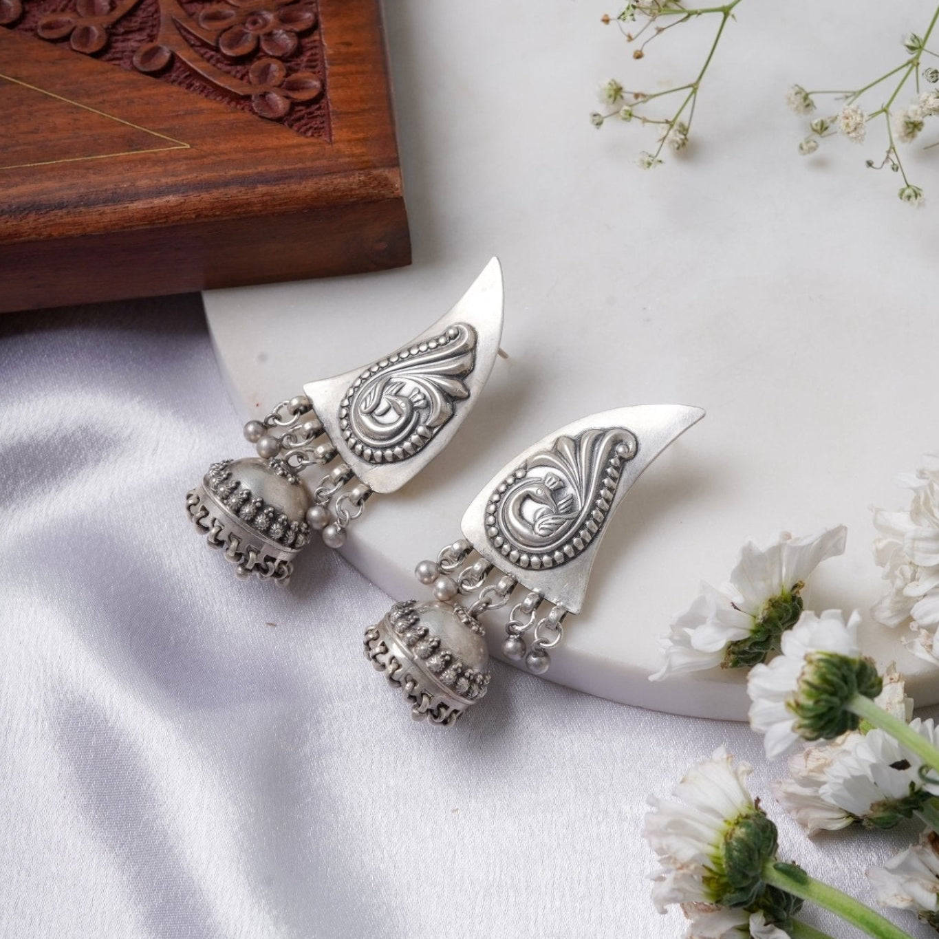 Moon Cascade Jhoomar Earrings - ShailPiya