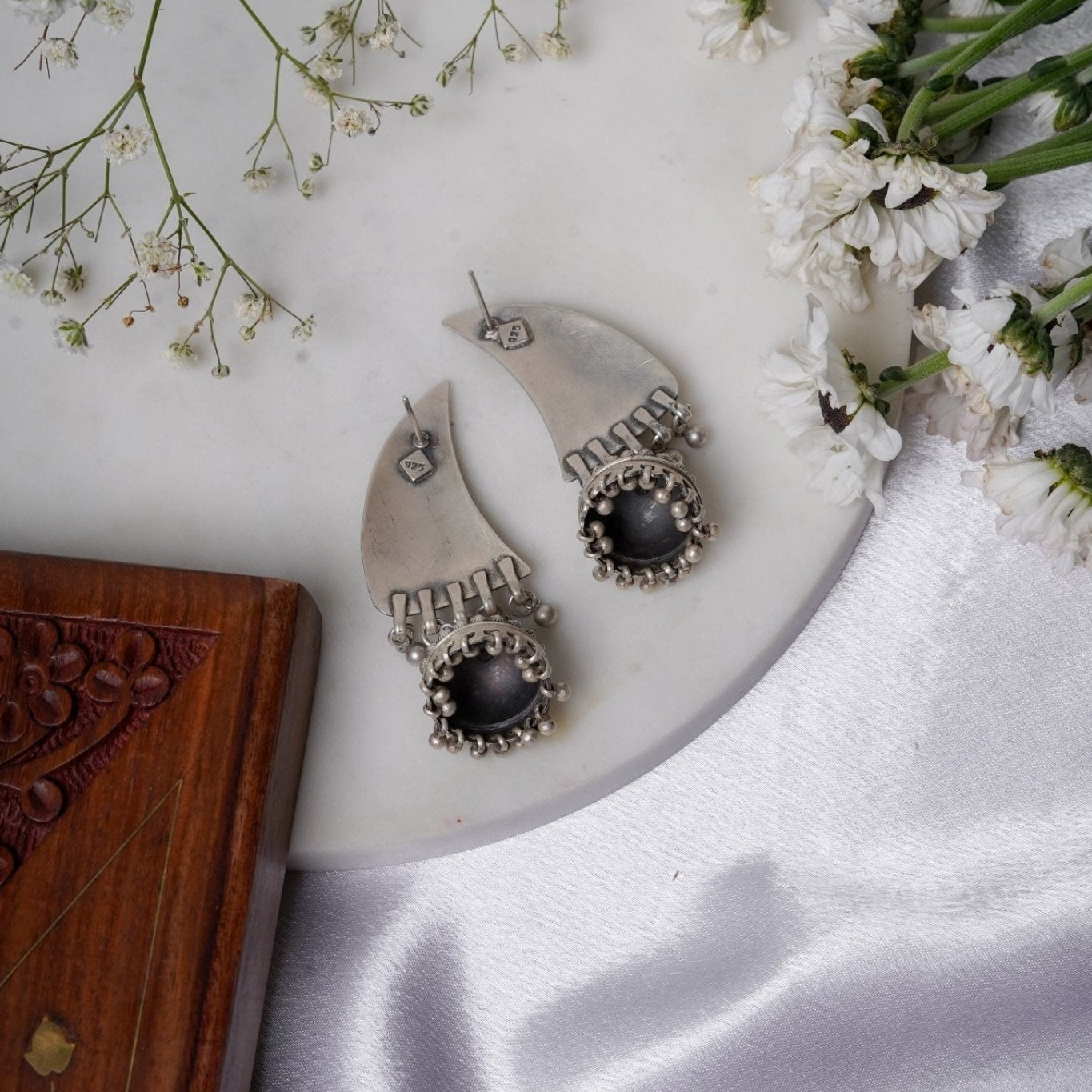 Moon Cascade Jhoomar Earrings - ShailPiya