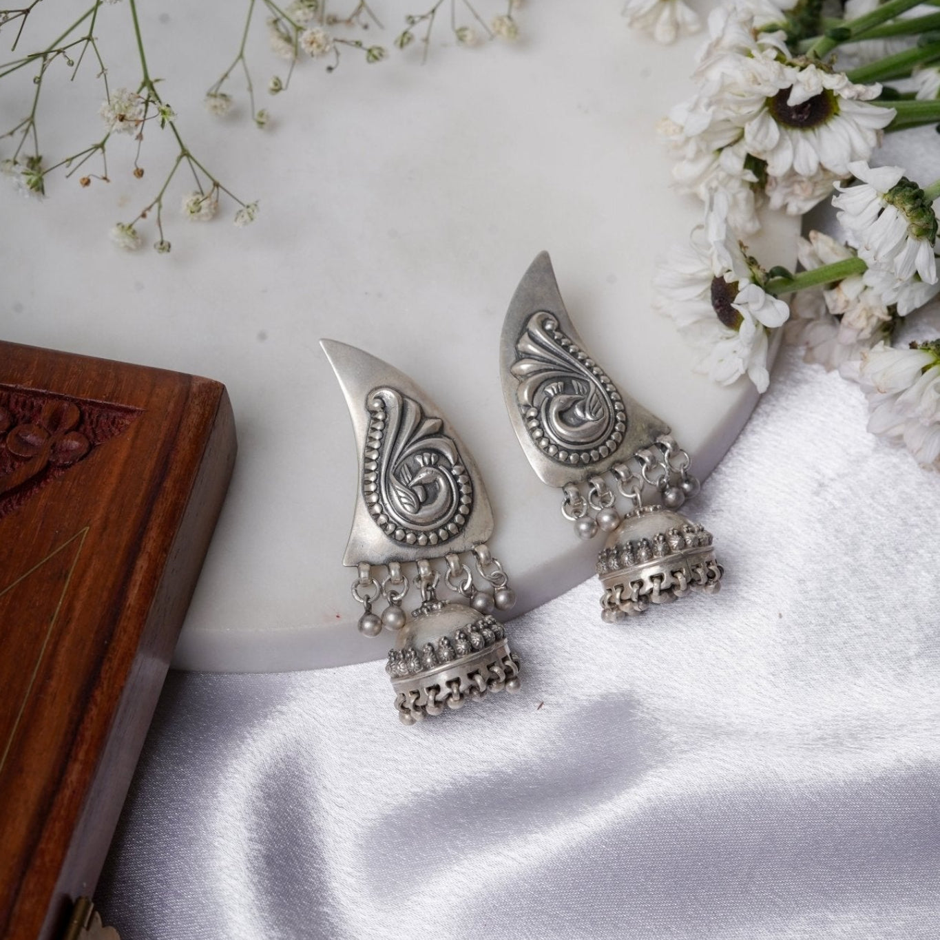 Moon Cascade Jhoomar Earrings - ShailPiya
