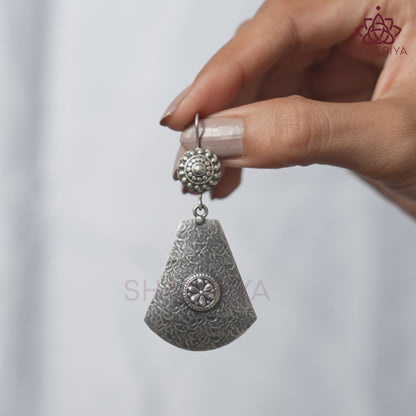 Meera Fine Kalamkari Textured Sheet Earrings