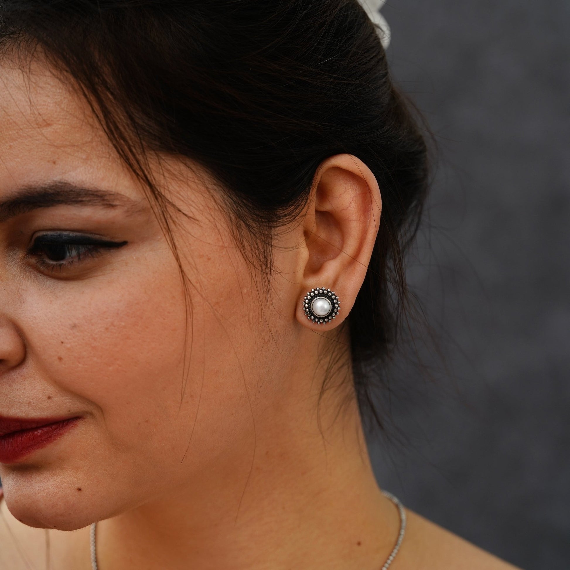 Rani Padmini Minute Deatiled Rawa Pearl Earrings - ShailPiya