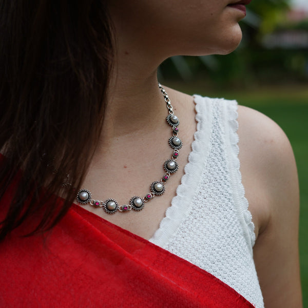 Rani Padmini Minute Detailed Rawa Pearl Necklace
