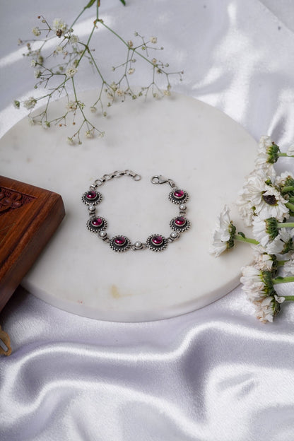 Rani Padmini Red Stone Bracelet - ShailPiya